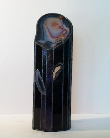 Lampada Fiore Nero, non illuminata in prospettiva frontale